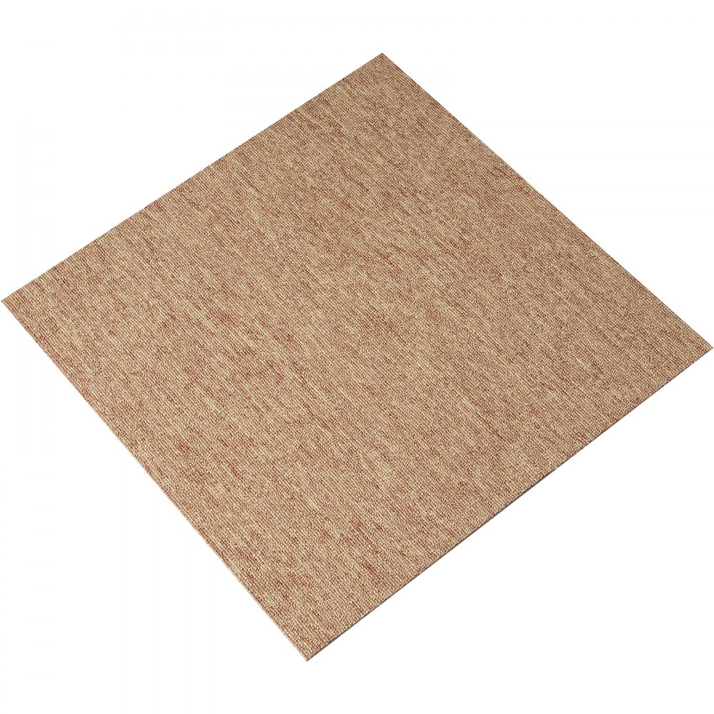 VEVOR Carpet Tiles, 500x500x5 mm, Carpet with Attached Padding, Soft Padded Carpet Tiles, Easy DIY Installation for Bedrooms and Living Rooms (16 Pieces, Dark Brown)