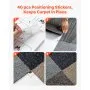 VEVOR Teppichfliesen 609,6 x 609,6 x 6 mm, 24er-Pack, selbstklebender Teppichboden mit Fläche von 9 m², Teppich Bodenbelag, einfacher DIY-Austausch für Wohnzimmer und Büro, mehrfarbig