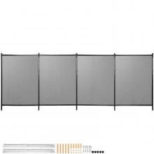 VEVOR 4x Poolzaun 121,9x365,7cm Poolschutzzaun 1000D-PVC-Gittergewebe Aluminium-Fußrohren und -stangen Warnzaun Hundezaun Kinderschutzzaun Ideal zum Schutz vor Ertrinken für Pool Teich Schwimmbad