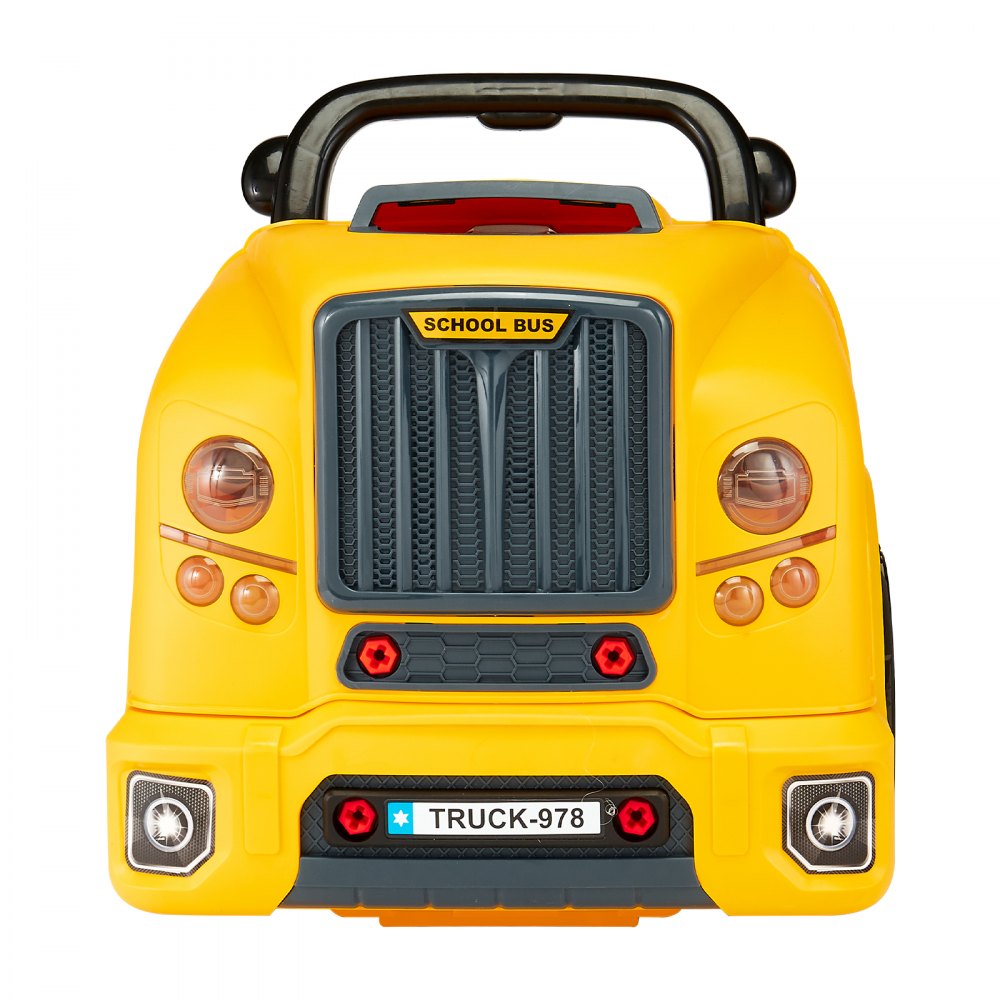 VEVOR Motorspielzeug, 60-teilig, Autoreparaturset für Kinder, mit abnehmbaren Teilen, Lichtern & Geräuschen, Lenkrad & Hupe, Mechaniker-Werkstattset Kleinkinder ab 3 Jahren, Gelb