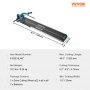 VEVOR tile cutter with a total cutting length of 1200 mm, cutting thickness 4-15 mm, minimum cutting width 25 mm. Tile cutting machine including extra cutting wheel. For tile laying and renovation projects.