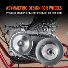 VEVOR Antriebskupplung 2-8 PS Motor, 2000 U/min hochfeste Antriebskupplung mit asymmetrisch gestalteten Rädern und robustem Gummiriemen, stabile und langlebige Kupplung mit komplettem Zubehör