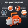 VEVOR Vakuumpumpe 100L/min Unterdruckpumpe 1-stufig 220V/50HZ 1440U/min 800-4000PSI (55-276bar) 250ml-Ölkapazität Vakuumgeräte Verteiler-Manometer-Set für Klimaanlage Kfz-Kühlsystemen
