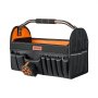 VEVOR Offene Werkzeugtasche 41x23x28cm, Aufbewahrungstasche mit 12 Innen- & 21 Außenfächern, Wasserfester Werkzeug-Organizer aus Polyester mit Schultergurt & Tragegriff, Werkzeugtrage für Handwerker