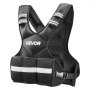 VEVOR Gewichtsweste Verstellbar mit 6 Gewichtsbeuteln à 1 lbs für Individuelles Training, X-förmige Fitnessweste mit Reflektorstreifen und Schnallenriemen für Krafttraining Laufen und Joggen Schwarz