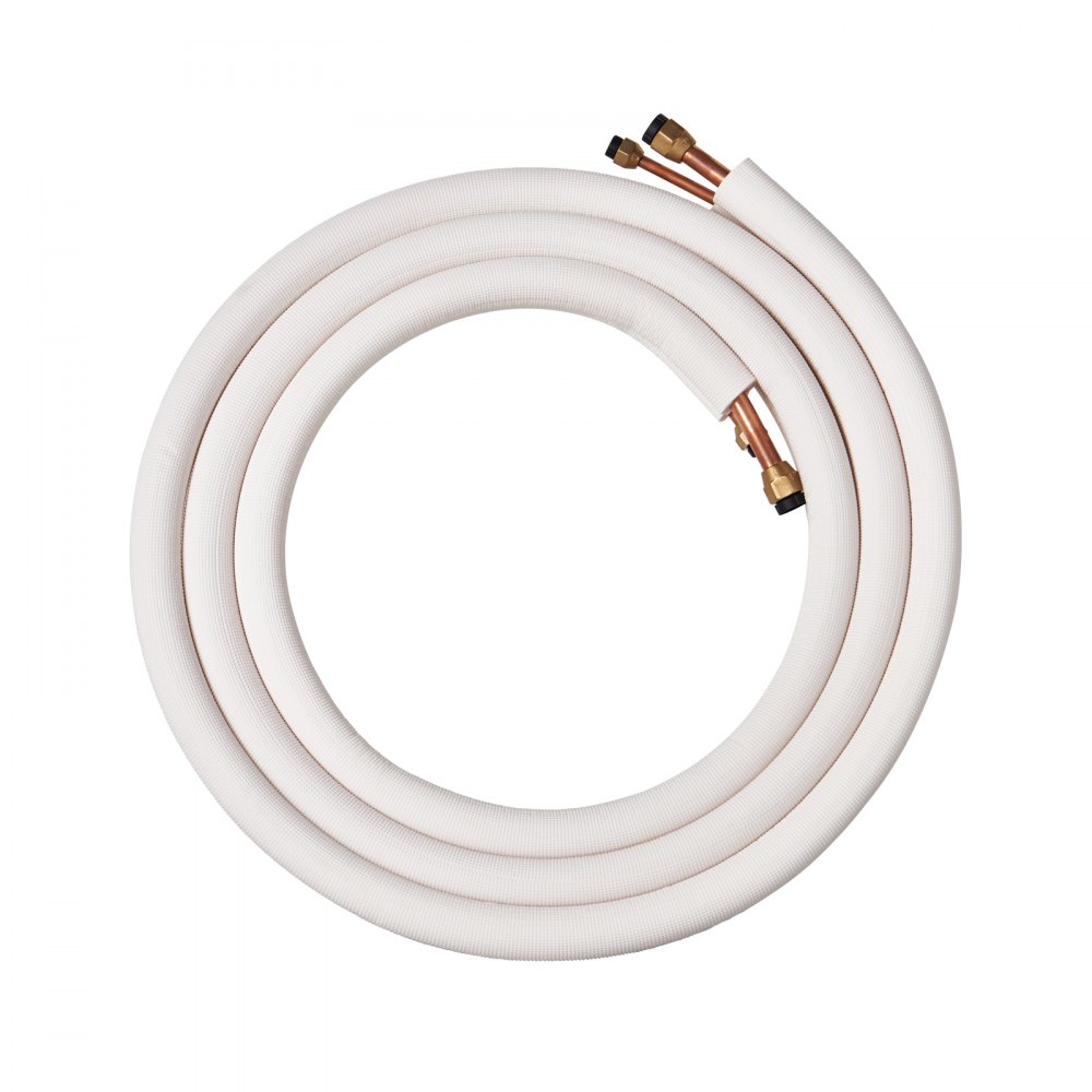 VEVOR 4876,8 mm Mini-Split-Leitungssatz, 15,87 mm und 9,53 mm AD Kupferrohre und dreischichtige Isolierung, für Klimaanlagen oder Heizungspumpenausrüstung & HVAC mit umfangreichem Zubehör