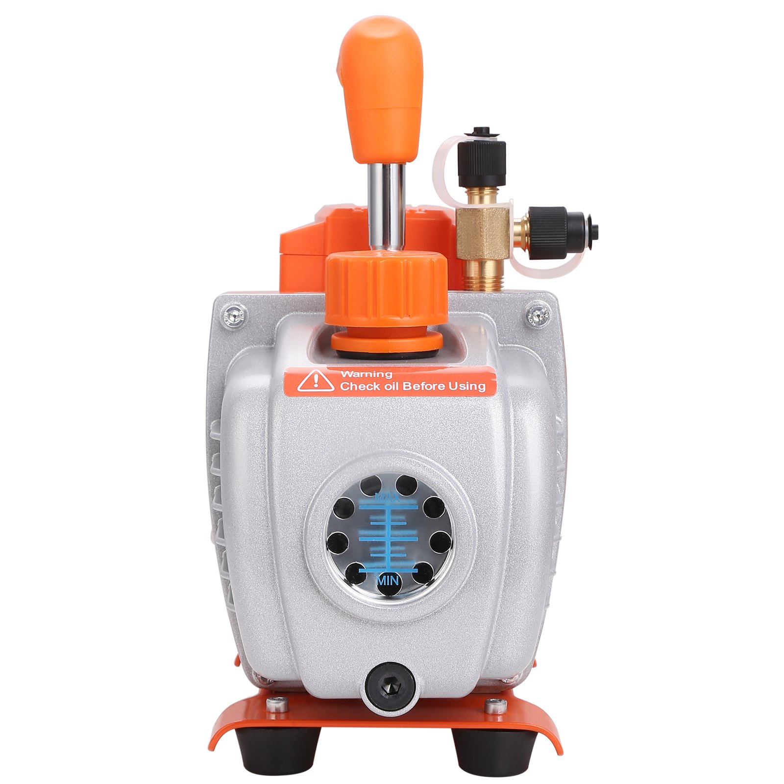 VEVOR Vacuum Pump 150W Single-Stage Air Conditioning Pump 100L/min Flow Rate 1440RPM Speed 0.64/1.27cm SAE Inlet Vacuum Devices 5Pa Pure Copper Motor HVAC/Automotive Refrigerant Charging