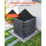 VEVOR Klimaanlagenabdeckung, 711 x 711 x 812 mm, Schutzabdeckung für Klimaanlage, zweilagig, abnehmbares Dach, wasserdichtes Polyester, universeller HVAC-Schutz für Außenklimaanlagen, schwarz