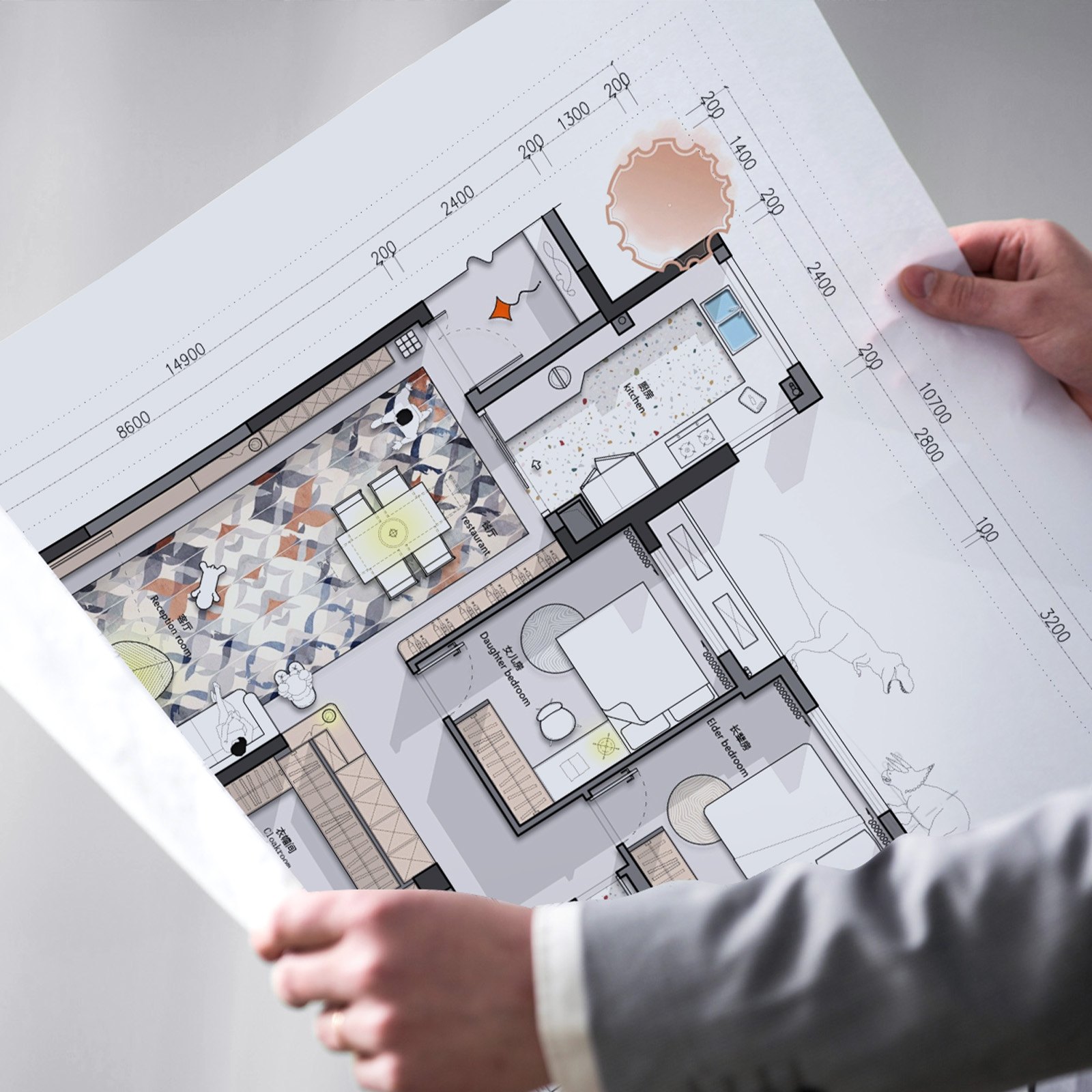 VEVOR Breitformatpapier Papierrollen 609,6 mm (B) / 45,7 m (L), 2 Rollen 20 lb Plotterpapierrollen ideal für CAD-Zeichnungen technische Pläne GIS-Karten Architekturentwürfe Plotterpapier