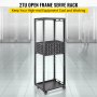 VEVOR Open Frame Server Rack 27U, 4 Pfosten Server Rack, Schwarz,19-Zoll Serverschrank (27HE, Laborgestell, Tiefenverstellbar, Tragfähigkeit 180 kg), für verschiedenen Szenarien