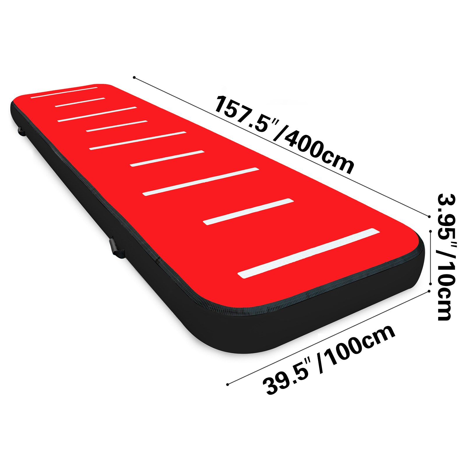 VEVOR 400X100X10 cm Gymnastikmatte Tumbling Matte Aufblasbar Turnhallen Matten Luft Bahn Air Track Matte Gymnastische Turnhalle  Trainingsmatten Ohne Pumpe (Grün Rot)