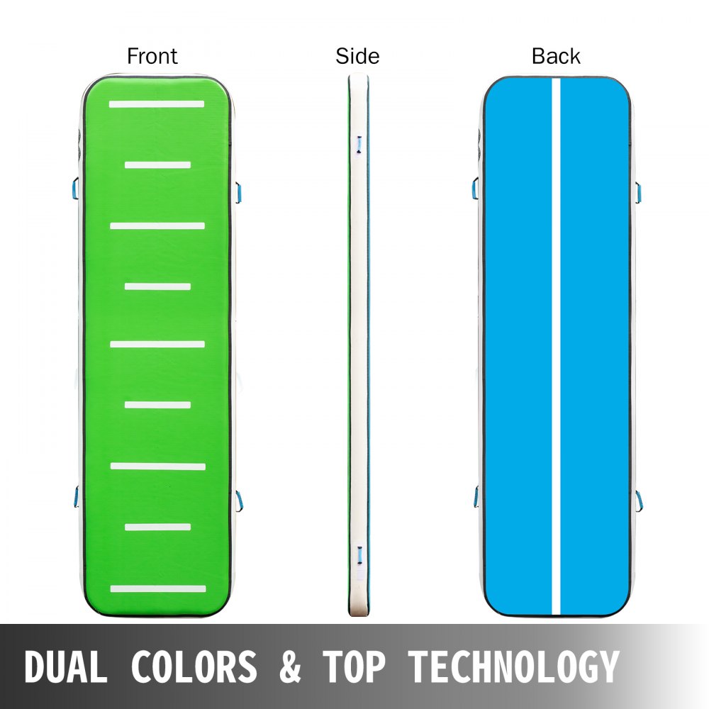 VEVOR 400X100X20 cm Gymnastikmatte Tumbling Matte Aufblasbar Turnhallen Matten Luft Bahn Air Track Matte Gymnastische Turnhalle  Trainingsmatten Ohne Pumpe (Blaugrün)