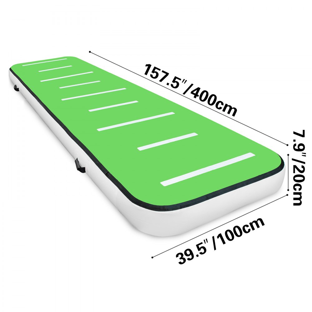 VEVOR 400X100X20 cm Gymnastikmatte Tumbling Matte Aufblasbar Turnhallen Matten Luft Bahn Air Track Matte Gymnastische Turnhalle  Trainingsmatten Ohne Pumpe (Blaugrün)