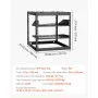 VEVOR 10U Open Frame Netzwerk-Rack, 585 mm Tiefe, Wandmontage oder als Stand-Server-Rack, 4-Pfosten-Konstruktion, mit belüfteten Regalen & Montagezubehör, für all Netzwerk-IT-Geräte &AV-Ausrüstung