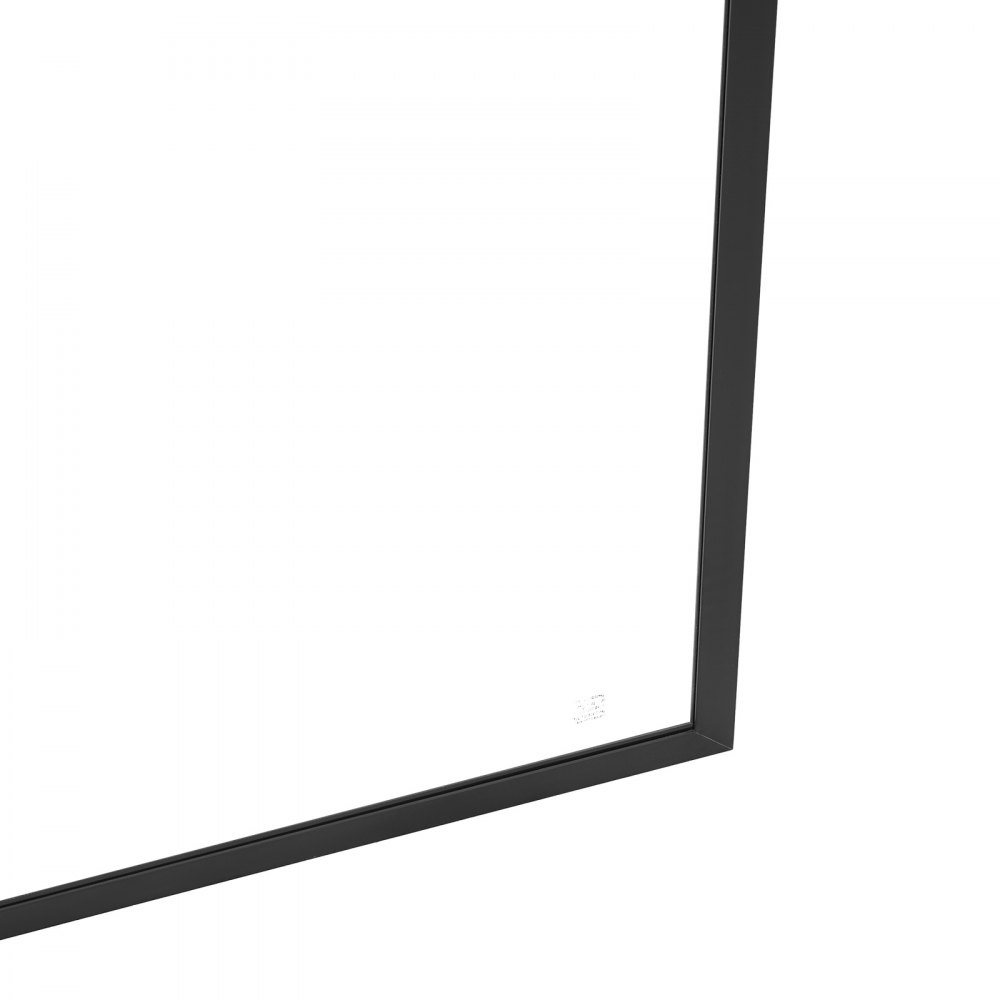 VEVOR feststehende Duschwand aus Glas (864 x 1870 mm) rahmenlos, 8 mm dicke, klare Sicherheitsglastür mit Bodendichtung und Beschlägen, Duschtrennwand Duschabtrennung für Badezimmer, Mattschwarz