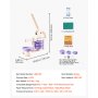 VEVOR Button Maker Machine, 3" / 75 mm, Quick-Change Plastic Pin Maker with 100pcs Button Parts, Circle Cutter and Magic Book, Reinforced Ergonomic Handle, for DIY Badges, Pins, Key Chains