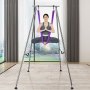 VEVOR Aerial Yoga Hängematte mit Yogarahmen 12 x 2,6 m, Lila Yoga Swing Air Fliegen, Yoga-Schaukel Hammock Swing 250 kg Max. Tragfähigkeit, inkl. Yoga-Socken & Fußpolster, Anti-Gravity-Übungen