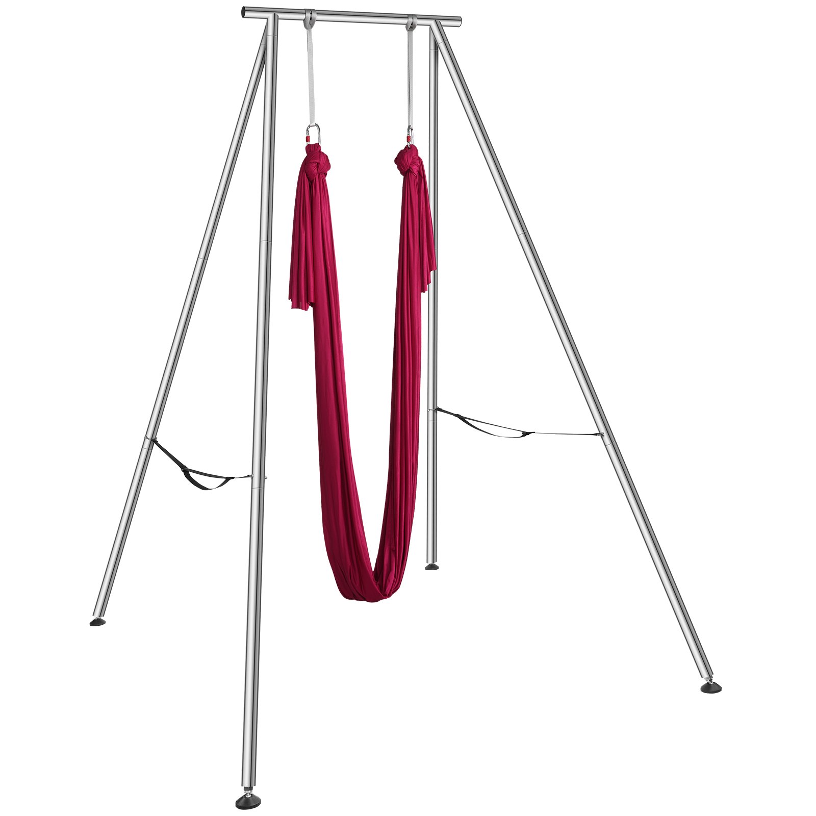VEVOR Aerial Yoga Hängematte mit Yogarahmen 6 x 2,6 m, Rot Yoga Swing Air Fliegen, Yoga-Schaukel Hammock Swing 250 kg Max. Tragfähigkeit, inkl. Yoga-Socken & Fußpolster, Anti-Gravity-Übungen