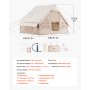 VEVOR Aufblasbare Zelte für Camping 3x2x2m, 3–5 Personen, 300D Oxford 4-Jahreszeiten-Glamping-Zelt mit Handpumpe, Ofenanschluss, 2 Türen & 2 Netzfenstern, inkl. Aufbewahrungstasche für Transport
