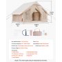 VEVOR Aufblasbare Zelte für Camping 3x3x2,3 m, 4–6 Personen, 300D Oxford 4-Jahreszeiten-Glamping-Zelt mit Handpumpe, Ofenanschluss, 2 Türen & 4 Netzfenstern, inkl. Aufbewahrungstasche für Transport