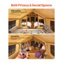 VEVOR Aufblasbares Zelt für Camping 8-12 Personen mit Handpumpe, 4,8x3,6x2,2 m Glamping-Zelt mit 2 Oberlichtern, Baldachin, Ofenanschluss, 2 Türen & Netzfenstern, Aufbewahrungstasche