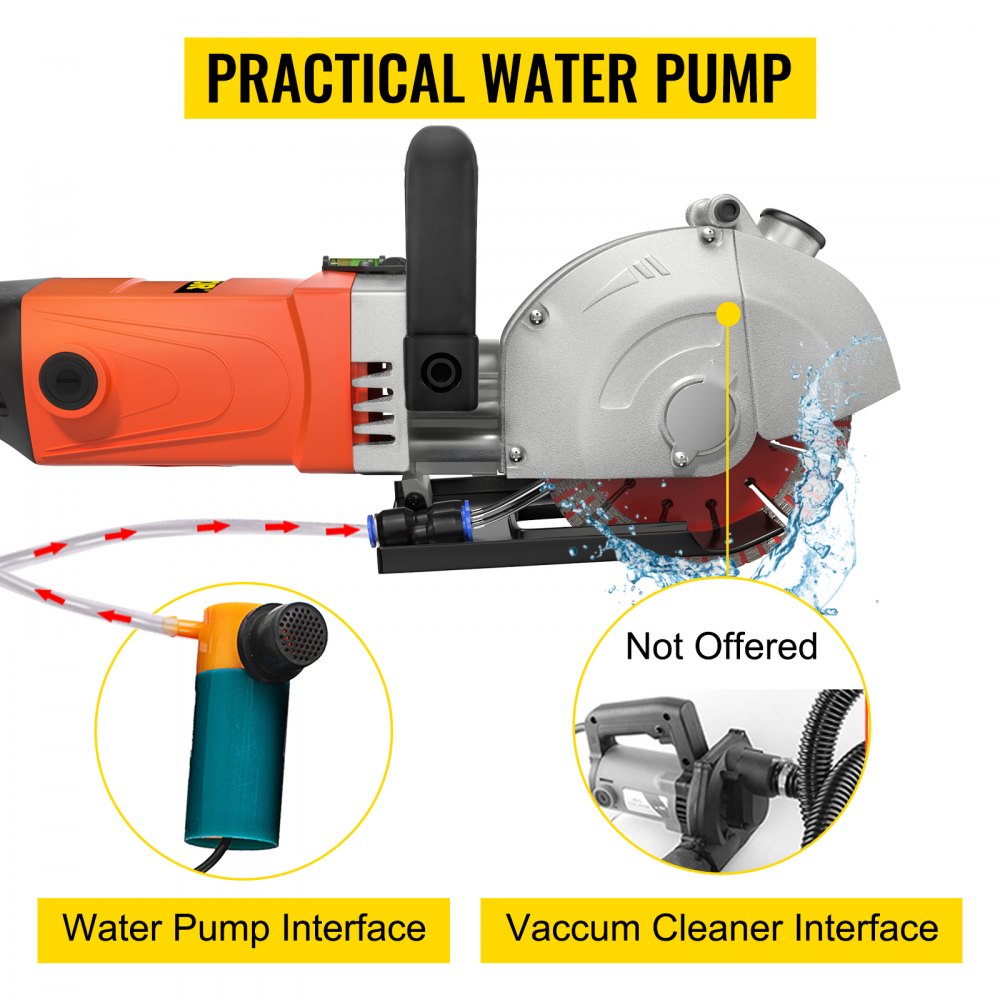 VEVOR Elektrische Mauernutfräse Wand Chaser Maschine Wall Groove Schneidemaschine Stoßmaschine für Ziegel Granit Marmor Beton Cutter Notcher Groover