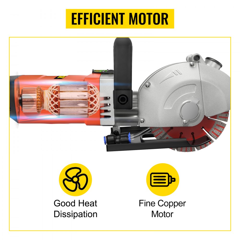 VEVOR Elektrische Mauernutfräse Wand Chaser Maschine Wall Groove Schneidemaschine Stoßmaschine für Ziegel Granit Marmor Beton Cutter Notcher Groover