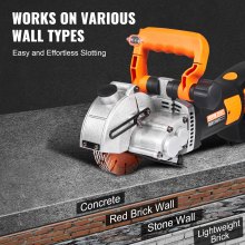 VEVOR Elektrische Mauernutfräse Wandfräse Wand Chaser Maschine Wand Groove Schneidemaschine Stoßmaschine 42mm für Ziegel Granit Marmor Beton