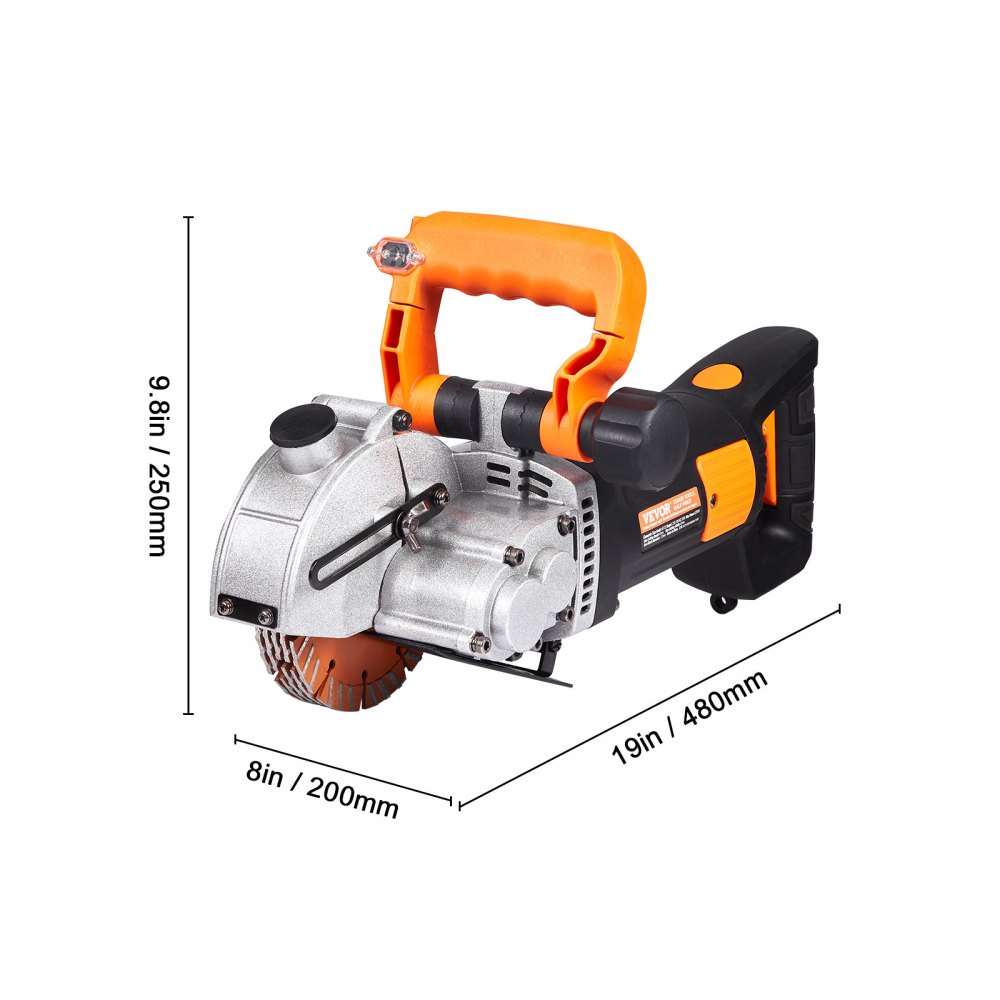 VEVOR Elektrische Wandfräse 5000 U/min Wand Chaser Maschine 4800Watt Wand Groove Schneidemaschine Stoßmaschine 42mm für Ziegel Granit Marmor Beton Cutter Notcher Groover mit 5 x Sägeblätter