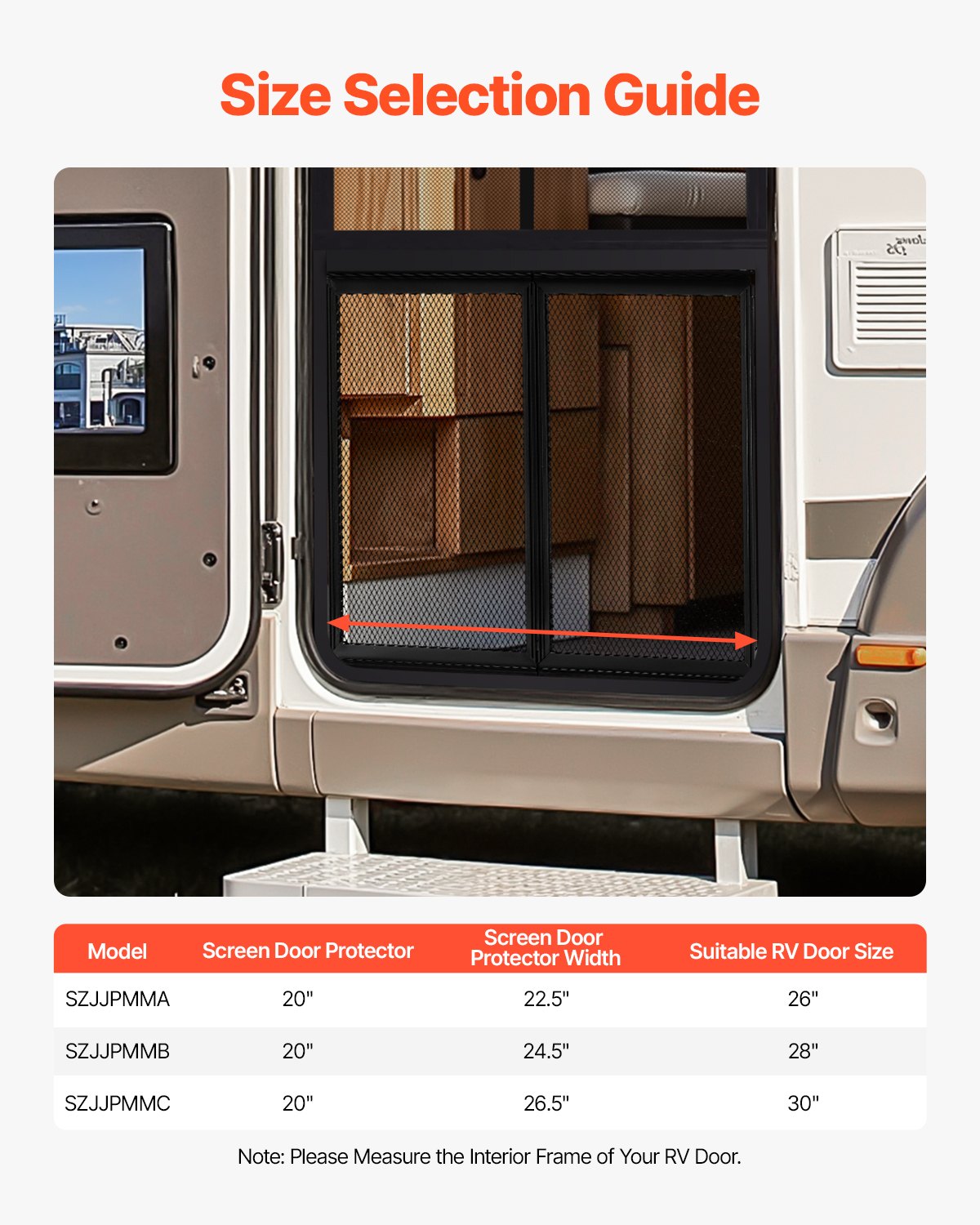 VEVOR Fly Screen Caravan Door (571.5 x 508 mm) Door Screen, Reinforced & Breathable Protective Net, Motorhome Entry Protection for Pet Protection