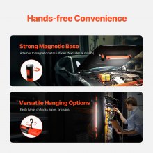 VEVOR Werkstattlampe Arbeitsleuchte 1250LM, 6000mAh LED Arbeitslampe Autoreparatur