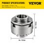 VEVOR Backenfutter 100mm Drechselfutter 4 Backen Drechselspannfutter Spannfutter selbstzentrierend Drehfutter für Drechselbank