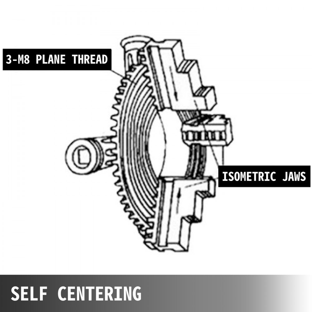 K11-160 160mm Drehbankfutter 6" 3-backen Drehbank Wood Turning 3 Backenfutter