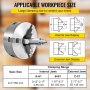VEVOR 3 Backen Backenfutter 160 mm Durchmesser, Dreibackenfutter zwei Backensätzen, Hochpräzises Drehbankfutter, Selbst Zentrierendes Spannfutter mit Präzisions-Kegelrad, für Drehmaschine