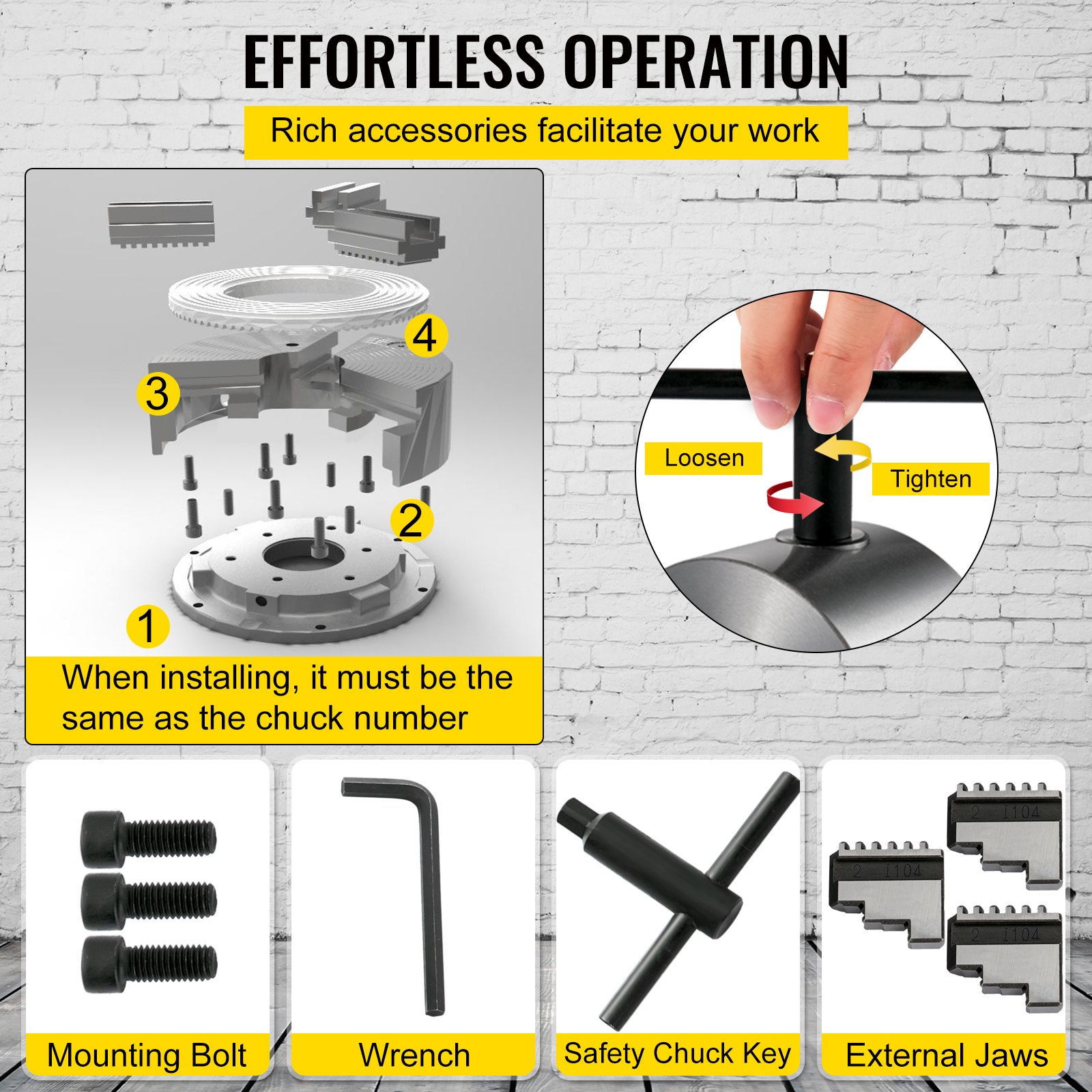 VEVOR 3 Backen Backenfutter 160 mm Durchmesser, Dreibackenfutter zwei Backensätzen, Hochpräzises Drehbankfutter, Selbst Zentrierendes Spannfutter mit Präzisions-Kegelrad, für Drehmaschine