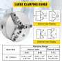 VEVOR Metalldrehfutter K11-200A, Dreibackenfutter Drehfutter 3-backen, Selbstzentrierendes Drehfutter 200 mm, wendbar Metall Drehmaschine Zubehör