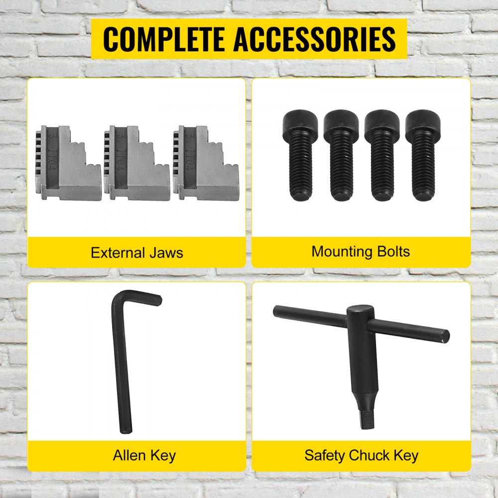 VEVOR Metalldrehfutter K11-200A, Dreibackenfutter Drehfutter 3-backen, Selbstzentrierendes Drehfutter 200 mm, wendbar Metall Drehmaschine Zubehör