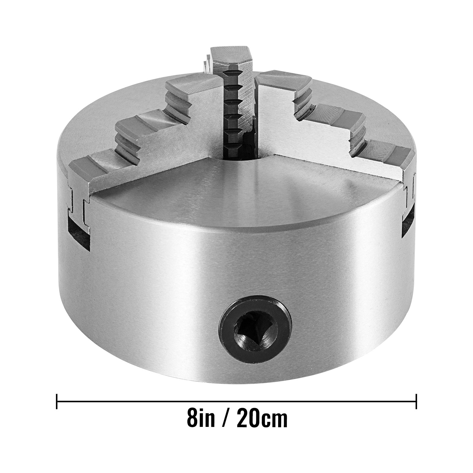VEVOR Metalldrehfutter K11-200A, Dreibackenfutter Drehfutter 3-backen, Selbstzentrierendes Drehfutter 200 mm, wendbar Metall Drehmaschine Zubehör