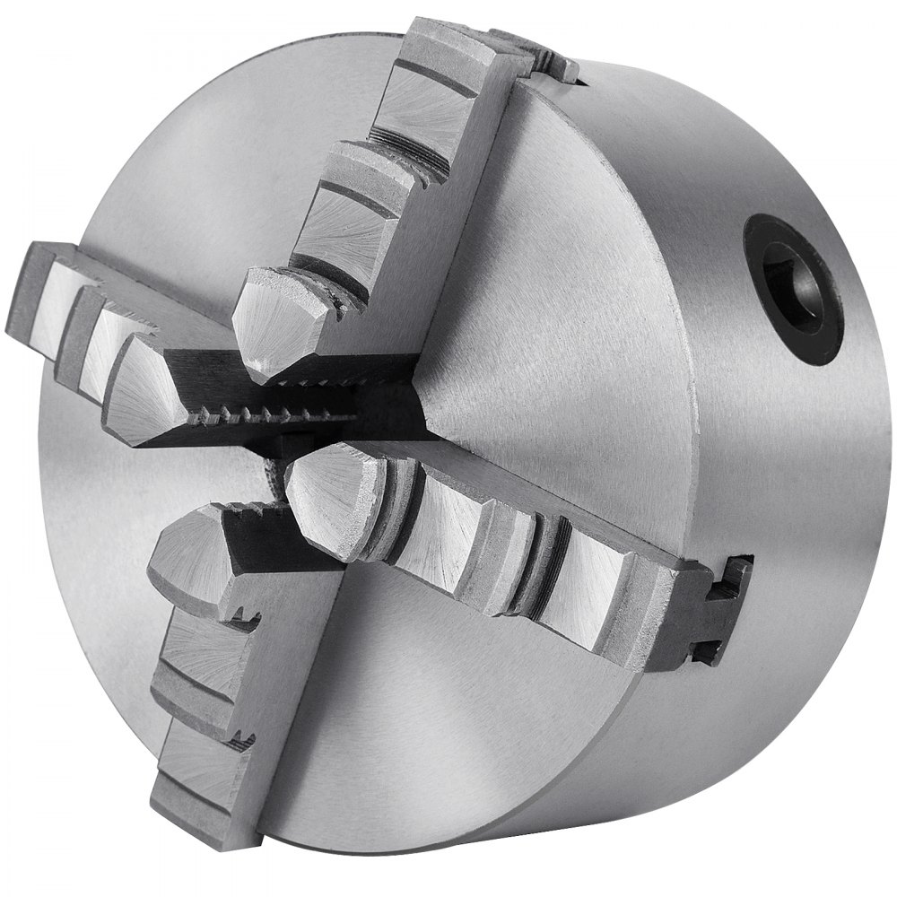VEVOR Vierbackenfutter 125 mm, 4 Backenfutter 16 x 16 x 14 cm, Gusseisen Drehbankfutter, Vier Backen Spannfutter mit 2 Backensätzen und Hoher Präzision, Drehfutter für Drehmaschine, Schleifmaschine