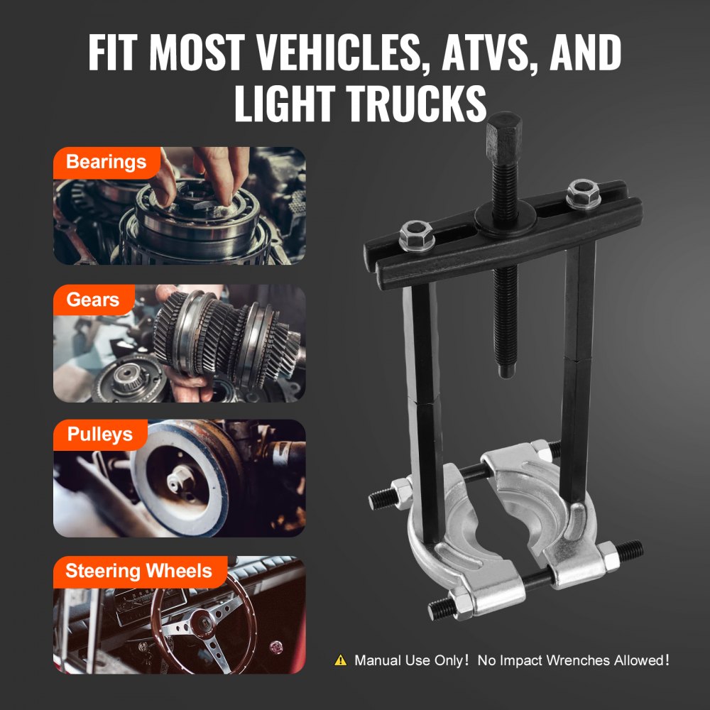 VEVOR 14-teiliger Lagerabzieher-Satz, 5-Tonnen-Lagertrenner, Ritzel-Radlager-Entfernungssatz mit 5,08 cm und 7,62 cm Backen, Radnaben-Achsen-Abzieher-Satz, Robuster Lagerspalter-Werkzeugsatz mit Koffer