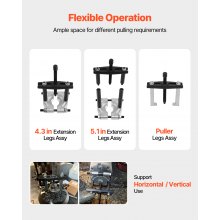 VEVOR Lagerabzieher Set 14-tlg. 5 t Lagertrenner, Ritzelradlager Ausbau Set mit 2/2,8 Zoll Backen, Hochleistungs-Lagerspalter-Werkzeugset mit Koffer Abziehersatz