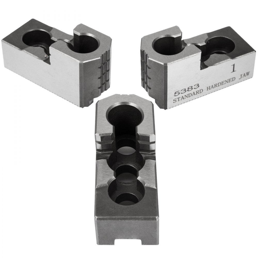 VEVOR Spannbacke 6 Zoll Drehfutter hart 20CrMnTi 1.5mm x 60° Nutbreite 12mm Lochabstand 20mm für Drehmaschine