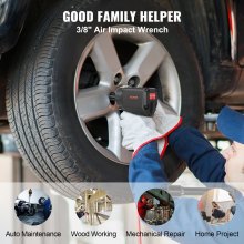 VEVOR Hochleistungs Druckluft Schlagschrauber 3/8", Druckluftschrauber 90-120PSI, 590 Nm Max. Drehmoment, 10000 U/min Drehzahl, 4,5 CFM Durchschnittlicher Luftverbrauch