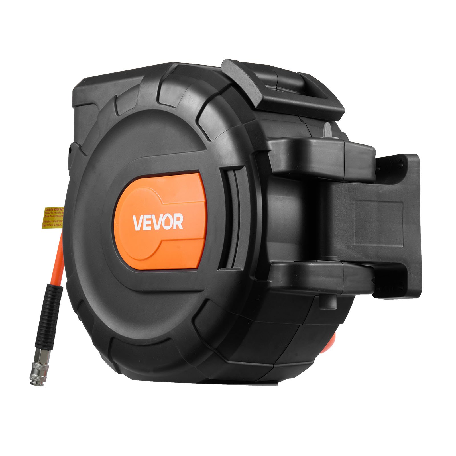 VEVOR Retractable Air Hose Reel, 30m x 9.5mm PVC Air Hose Max 300PSI, Enclosed Air-Compressor Hoses Reel Auto Rewind with 2m Lead in, 180° Swivel Wall Mount for Garages Workshops