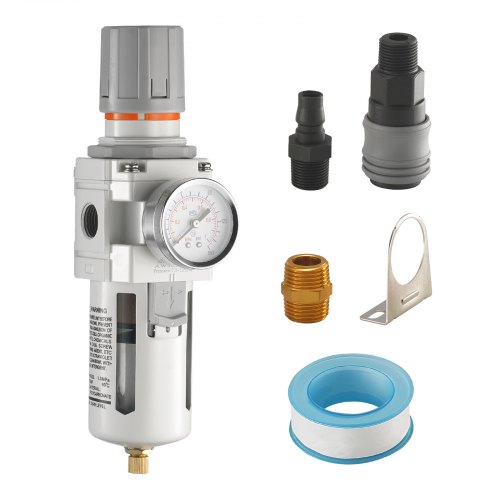 VEVOR Luftkompressor-Filterregler 1/2"NPT 5μm einstufiger halbautomatischer Ablass