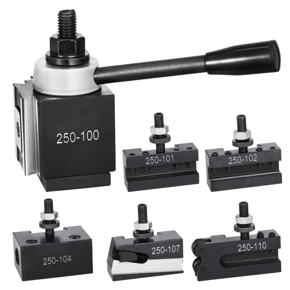 VEVOR Schnellwechsel-Werkzeughalter-Set, 6-teilig, Werkzeughalter, passend für Mini-Drehmaschinen und Metalldrehmaschinen mit 152,4-305mm Umlaufdurchmesser, langlebiges Stahlmaterial