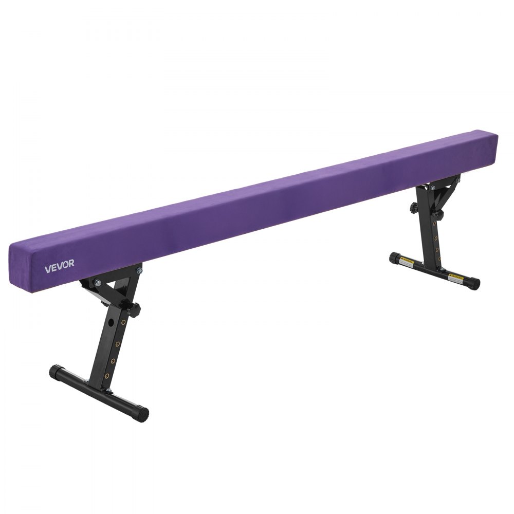 VEVOR Schwebebalken Gymnastik Kinder 241 cm Höhenverstellbar (5-stufig/170/380470/540/565mm), 158,7 kg belastbarer Gymnastikbalken Turnbalken, Balance Balken Balancierbalken für Fitnessstudio, Lila