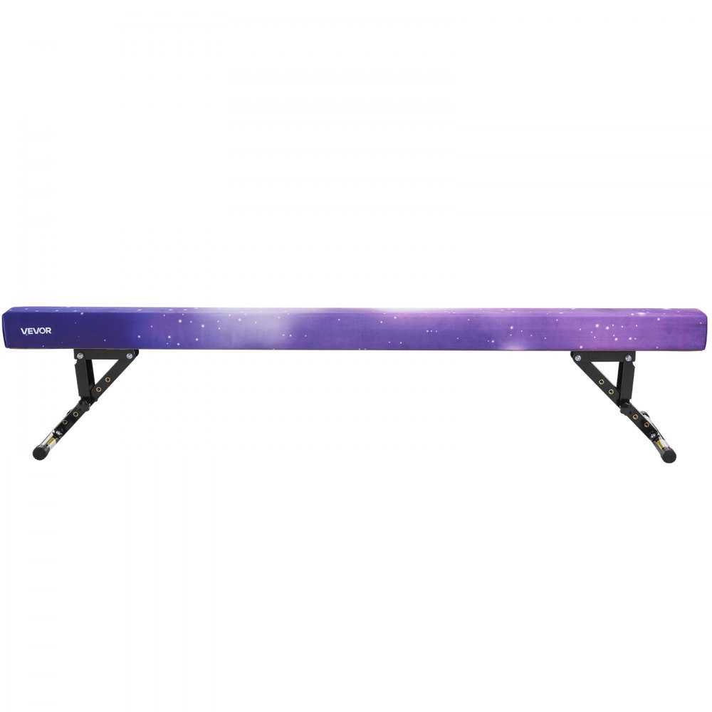 VEVOR Schwebebalken Gymnastik Kinder 241 cm Höhenverstellbar (5-stufig), 158,7 kg belastbarer Gymnastikbalken Turnbalken, Balance Balken Balancierbalken für Fitnessstudio, Galaxy