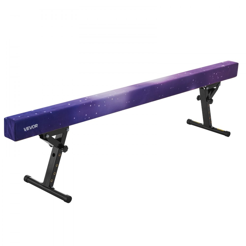 VEVOR Schwebebalken Gymnastik Kinder 241 cm Höhenverstellbar (5-stufig), 158,7 kg belastbarer Gymnastikbalken Turnbalken, Balance Balken Balancierbalken für Fitnessstudio, Galaxy