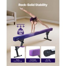 VEVOR Schwebebalken Gymnastik Kinder 241 cm Höhenverstellbar (5-stufig), 158,7 kg belastbarer Gymnastikbalken Turnbalken, Balance Balken Balancierbalken für Fitnessstudio, Galaxy